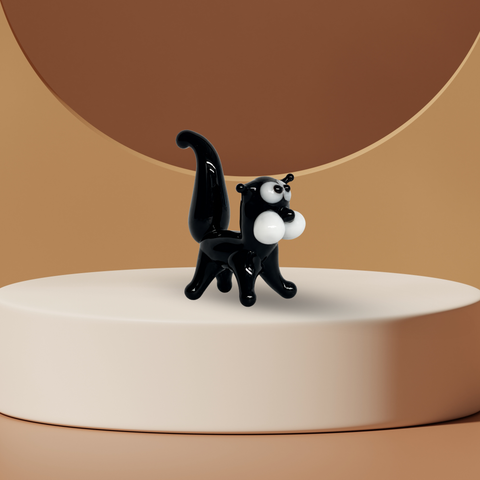 Black Cat Figurine, Mini Glass Murano Quality Lampworking Glass Figurine, Hand Made In Ukraine, A Great Addition To Your Collection