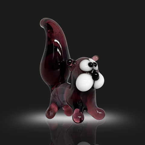 Purple Cat Figurine, Mini Glass Murano Quality Lampworking Glass Figurine, Hand Made In Ukraine, A Great Addition To Your Collection