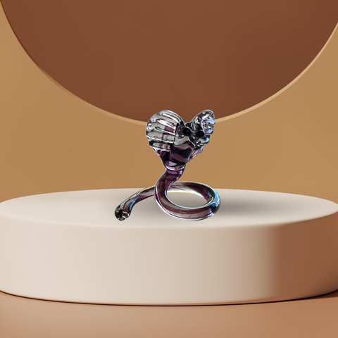 Purple Cobra Figurine, Mini Glass Murano Quality Lampworking Glass Figurine, Hand Made In Ukraine, A Great Addition To Your Collection