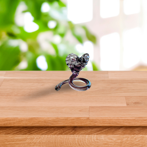 Purple Cobra Figurine, Mini Glass Murano Quality Lampworking Glass Figurine, Hand Made In Ukraine, A Great Addition To Your Collection
