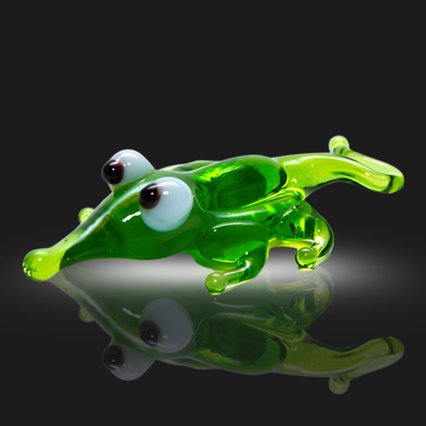Alligator Figurine, Mini Glass Murano Quality Lampworking Glass Figurine, Hand Made In Ukraine, A Great Addition To Your Collection