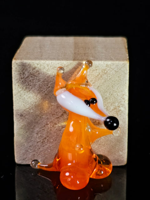 Glass Fox Figurine, Handmade Murano Quality Design - Small