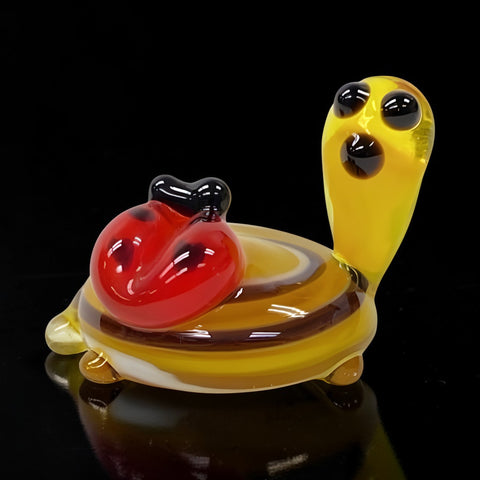 Turtle w Ladybug Figurine, Mini Glass Murano Quality Lampworking Glass Figurine, Hand Made In Ukraine, A Great Addition To Your Collection