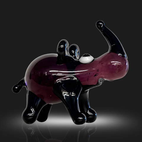 Purple Rhino Figurine, Mini Glass Murano Quality Lampworking Glass Figurine, Hand Made In Ukraine, A Great Addition To Your Collection