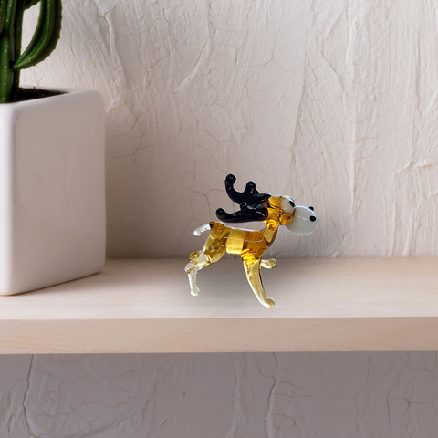 Amber Moose Figurine, Mini Glass Murano Quality Lampworking Glass Figurine, Hand Made In Ukraine, A Great Addition To Your Collection