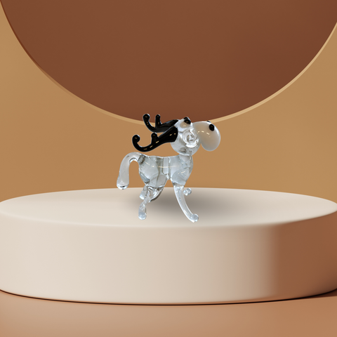 White Moose Figurine, Mini Glass Murano Quality Lampworking Glass Figurine, Hand Made In Ukraine, A Great Addition To Your Collection