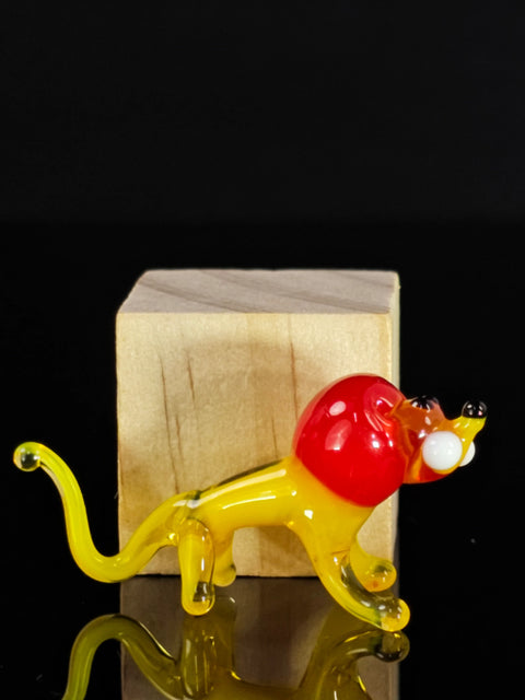 Glass Lion Figurine, Handmade Murano Quality Design - Small