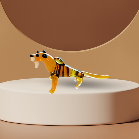 Tiger Figurine, Mini Glass Murano Quality Lampworking Glass Figurine, Hand Made In Ukraine, A Great Addition To Your Collection