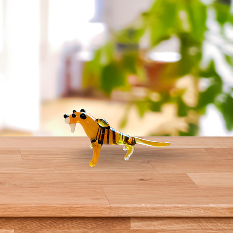 Tiger Figurine, Mini Glass Murano Quality Lampworking Glass Figurine, Hand Made In Ukraine, A Great Addition To Your Collection