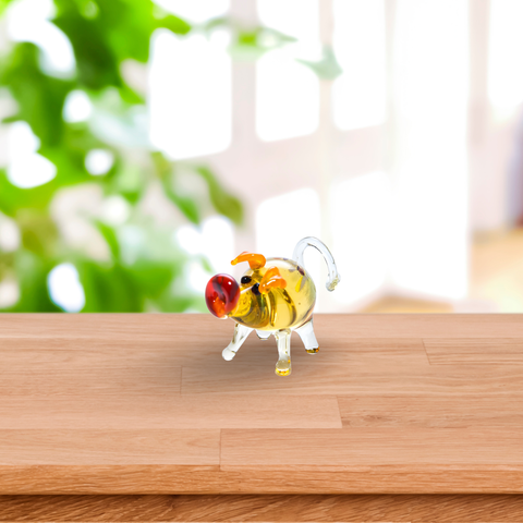 Pig Figurine, Mini Glass Murano Quality Lampworking Glass Figurine, Hand Made In Ukraine, A Great Addition To Your Collection