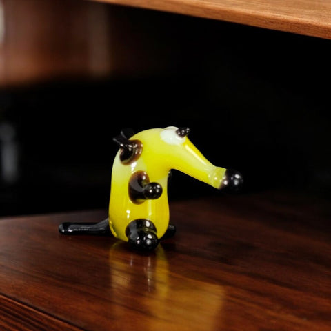 Yellow Glass Aardvark Figurine, Handmade Murano Quality Design - Small