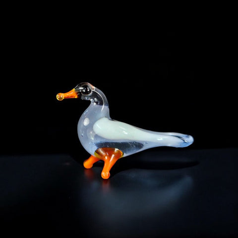 Clear Glass Bird Figurine, Handmade Murano Quality Design - Small