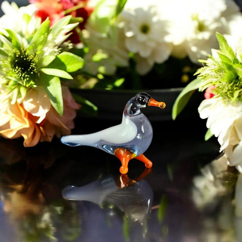 Clear Glass Bird Figurine, Handmade Murano Quality Design - Small