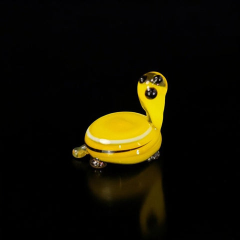 Yellow Glass Turtle Figurine, Handmade Murano Quality Design - Small