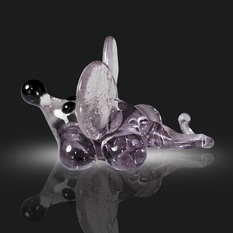 Lavender Mouse Figurine, Mini Glass Murano Quality Lampworking Glass Figurine, Hand Made In Ukraine, A Great Addition To Your Collection