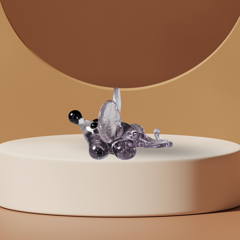 Lavender Mouse Figurine, Mini Glass Murano Quality Lampworking Glass Figurine, Hand Made In Ukraine, A Great Addition To Your Collection
