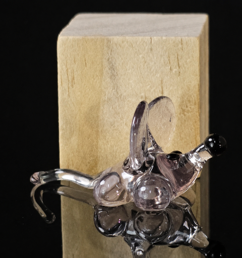 Lavender Mouse Figurine, Mini Glass Murano Quality Lampworking Glass Figurine, Hand Made In Ukraine, A Great Addition To Your Collection