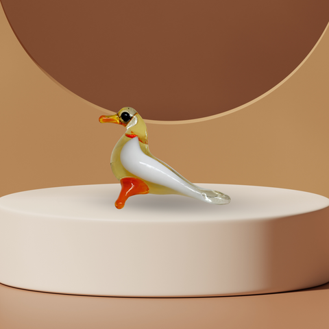 Amber Bird Figurine, Mini Glass Murano Quality Lampworking Glass Figurine, Hand Made In Ukraine, A Great Addition To Your Collection