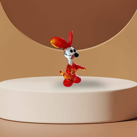 Red Glass Standing Mouse Figurine, Mini Glass Murano Quality Lampworking Glass Figurine, Hand Made In Ukraine, A Great Addition To Your Collection
