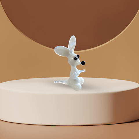 White Glass Standing Mouse Figurine, Mini Glass Murano Quality Lampworking Glass Figurine, Hand Made In Ukraine, A Great Addition To Your Collection