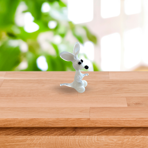 White Glass Standing Mouse Figurine, Mini Glass Murano Quality Lampworking Glass Figurine, Hand Made In Ukraine, A Great Addition To Your Collection