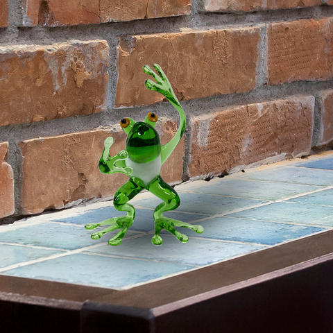 Glass Frog Standing Figurine, Collectible Glass Frog, Murano Quality Gift At A Fraction Of The Price, Handcrafted In Ukraine