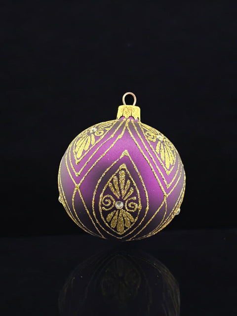 Purple Blown Glass Ornament - Handcrafted - Modern Design