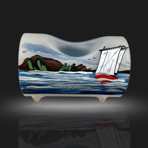 Frosted Glass Single Candle Holder, Hand Crafted in Ukraine, Light House, Wonderful Year Round