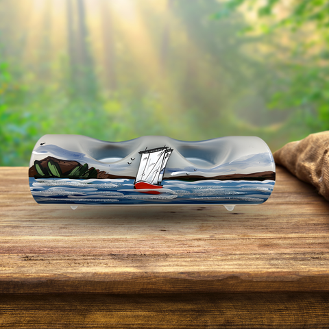 Frosted Glass Double Candle Holder, Hand Crafted in Ukraine, Light House Design, Wonderful Year Round