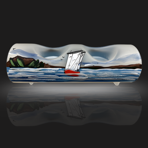 Frosted Glass Double Candle Holder, Hand Crafted in Ukraine, Light House Design, Wonderful Year Round