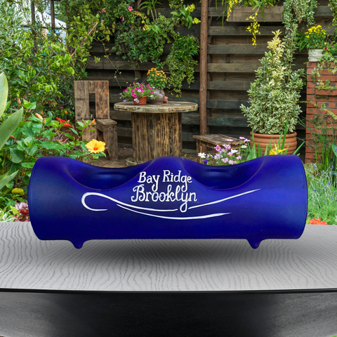 Blue Glass Double Candle Holder, Hand Crafted in Ukraine, Bay Ridge Brooklyn Design, Wonderful Year Round