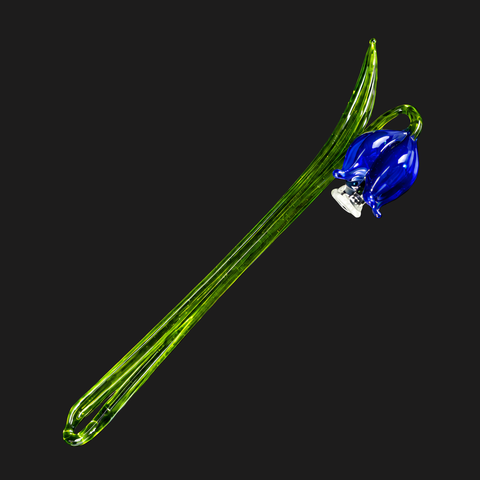 Blue Glass Bell, Handcrafted Glass Flower, Hand Made In Ukraine Using Murano Quality Glass, Great Gift For Flower Lovers, 6 Inch Bellflower