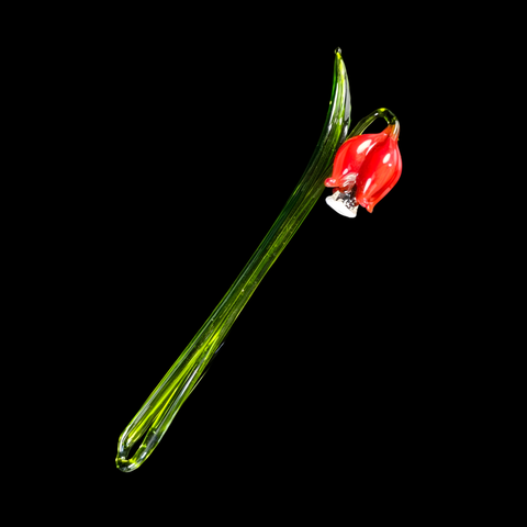 Red Glass Bell, Handcrafted Glass Flower, Hand Made In Ukraine Using Murano Quality Glass, Great Gift For Flower Lovers, 6 Inch Bellflower