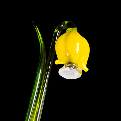 Yellow Glass Bell, Handcrafted Glass Flower, Hand Made In Ukraine Using Murano Quality Glass, Great Gift For Flower Lovers, 6 Inch Bellflower