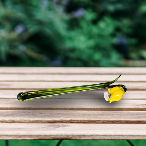 Yellow Glass Bell, Handcrafted Glass Flower, Hand Made In Ukraine Using Murano Quality Glass, Great Gift For Flower Lovers, 6 Inch Bellflower