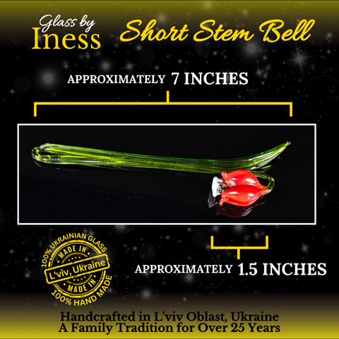 Yellow Glass Bell, Handcrafted Glass Flower, Hand Made In Ukraine Using Murano Quality Glass, Great Gift For Flower Lovers, 6 Inch Bellflower