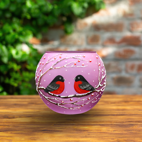Purple - Medium Candle Holder - Finch On Wood Design
