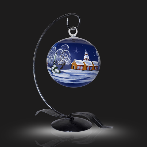 Blue Glass Terrarium Candle Holder, Hand Crafted in Ukraine, Brown Cathedral Winter Wonderland, Wonderful Year Round