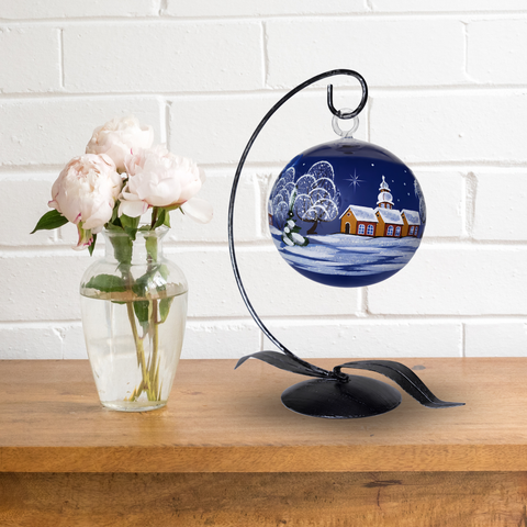 Blue Glass Terrarium Candle Holder, Hand Crafted in Ukraine, Brown Cathedral Winter Wonderland, Wonderful Year Round