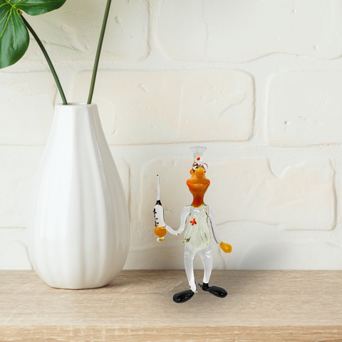 Glass Doctor With Syringe Figurine, Collectible Glass Doctor, Murano Quality Gift At A Fraction Of The Price, Handcrafted In Ukraine