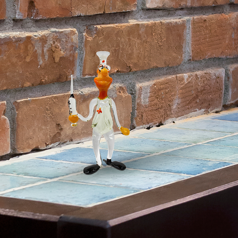 Glass Doctor With Syringe Figurine, Collectible Glass Doctor, Murano Quality Gift At A Fraction Of The Price, Handcrafted In Ukraine