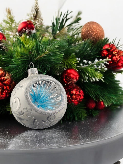 Silver Blown Glass Ornament - Silver Reflector