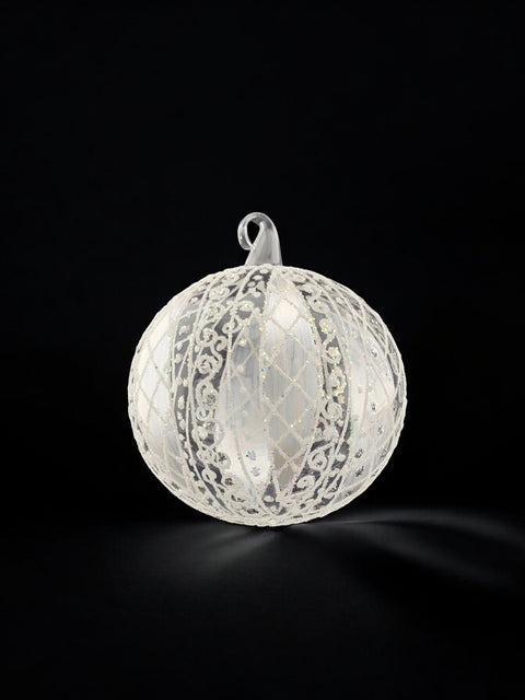 Frosted Blown Glass Ornament - Handcrafted - Hand Made - Modern Design