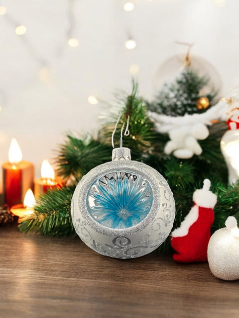 Silver Blown Glass Ornament - Silver Reflector