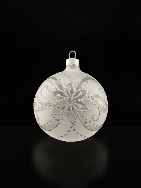 Frosted Blown Glass Ornament - Handcrafted - Modern Design