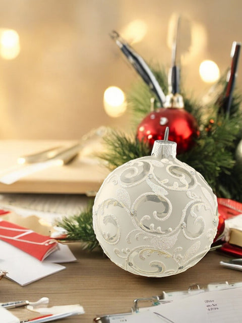 Frosted Blown Glass Ornament - Handcrafted - Hand Made - Modern Design Frosted Blown Glass Ornament - Handcrafted - Hand Made - Modern Design