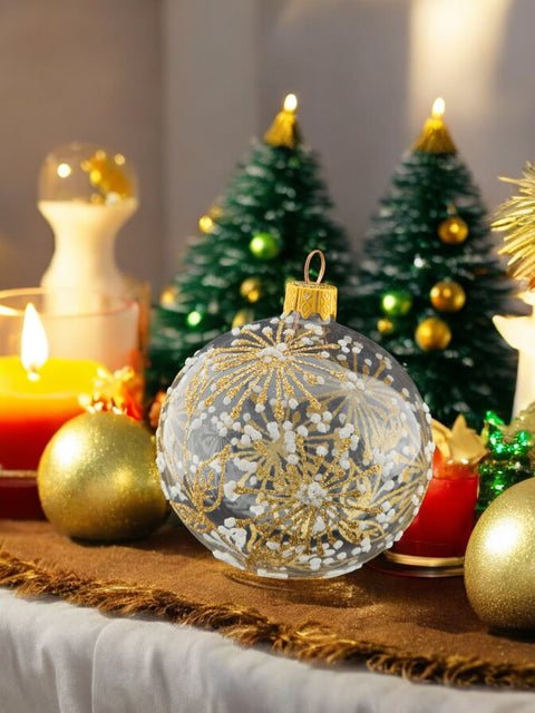 Clear Blown Glass Ornament - Handcrafted - Dandelion Design