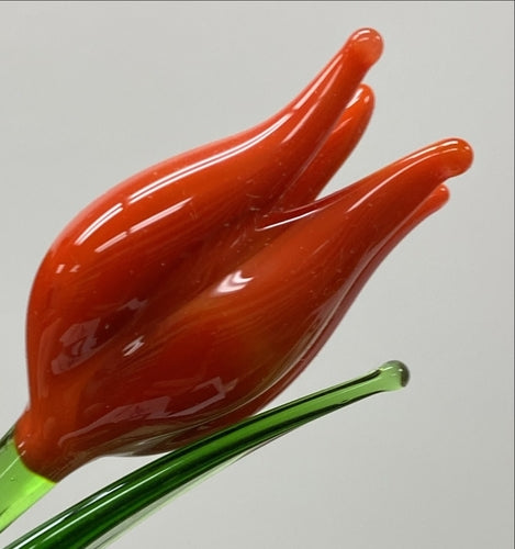 Orange Glass Tulip, Handcrafted Glass Flower, Hand Made In Ukraine Using Murano Quality Glass, Great Gift For Flower Lovers, 6 Inches Tulip (Copy)