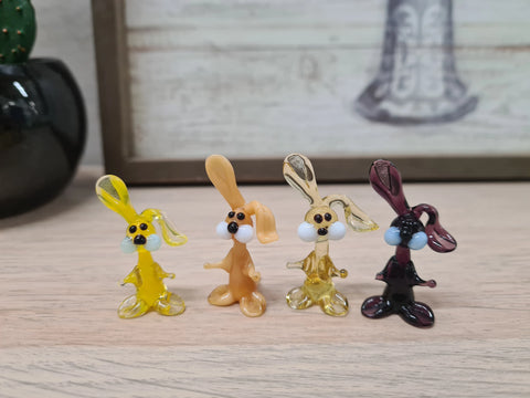 Glass Easter Rabbit Figurine, Handmade Murano Quality Design - Small