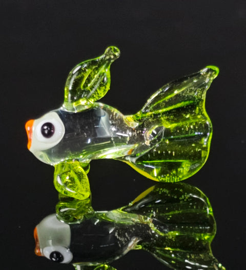 Green Glass Fish Figurine, Handmade Murano Quality Design - Small